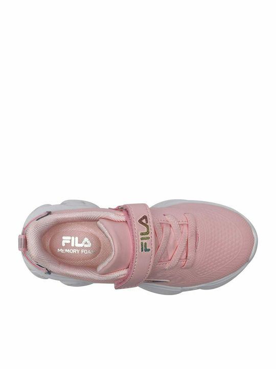 Waterproof Kids Sports Shoes Running with Hoop & Loop Closure Pink White