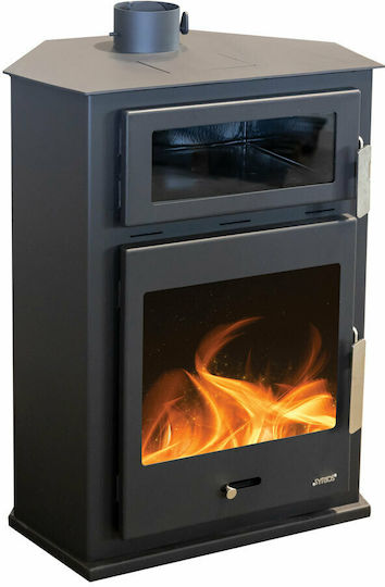 Syrios Astros AS-SY-03F Steel Wood Stove with Oven 16.5kW Gray