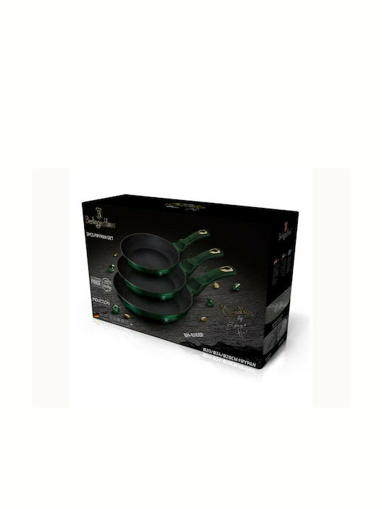 Berlinger Haus Emerald Collection Pans Set of Aluminum with Stone Coating Emerald Collection 3pcs