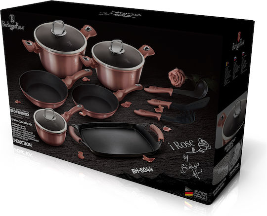 Berlinger Haus i-Rose Collection Kochgeschirr-Set aus Aluminium Rose Collection mit Antihaftbeschichtung 6-tlg