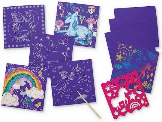 Crocodile Creek Pictură Sparkle Scratch Art - Unicorni pentru copii de 5+ ani+ ani