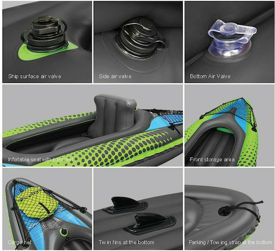 Seaflo Sit in Sea Kayak 1 Person Green SFIK9PVC-01