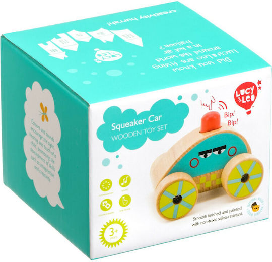 Lucy & Leo Fahrzeug Auto mit Hupe aus Holz mit Sounds für 36++ Monate