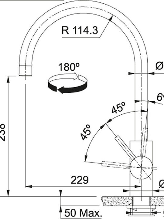 Franke Eos Neo Standard Groß Küchenarmatur Zähler Industrial Black