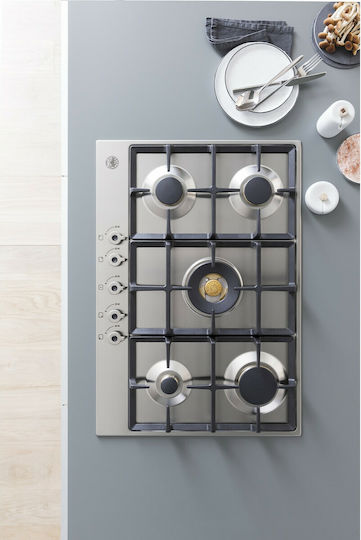 Bertazzoni Natural Gas Autonomous Inox Cooktop 75.2x52.2cm Silver