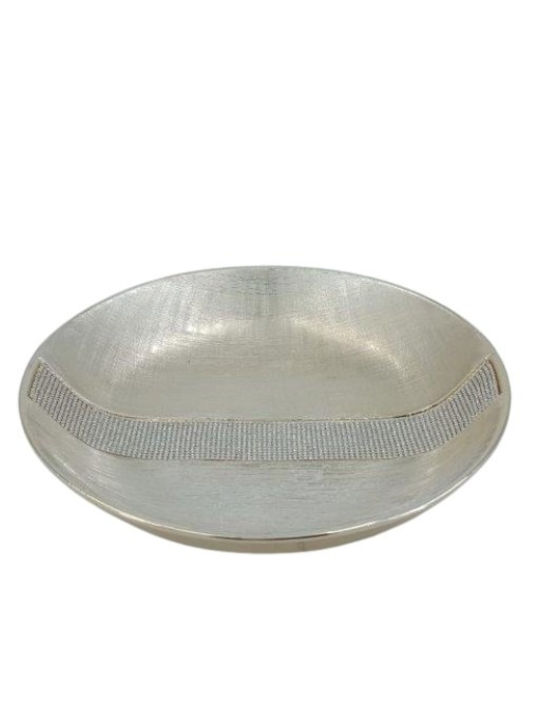Karvounis Dekorative Schüssel Keramik Silber 35x35x8cm 1Stück