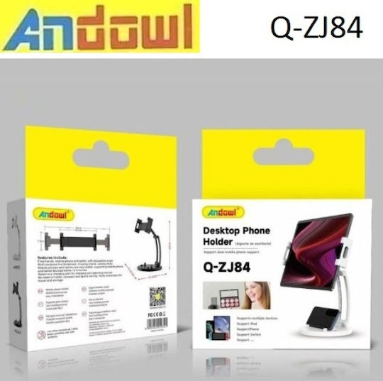 Andowl Q-ZJ84 Desk Stand for Mobile Phone in White Colour