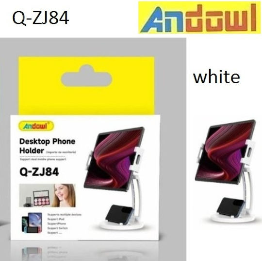 Andowl Q-ZJ84 Desk Stand for Mobile Phone in White Colour
