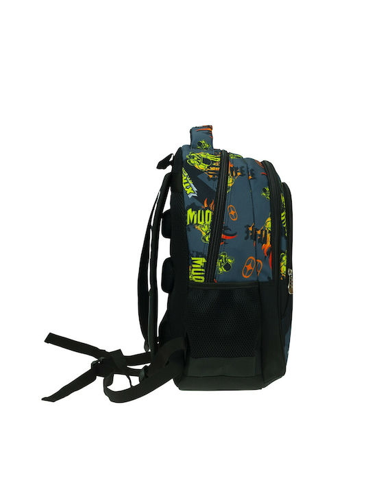 No Fear School Backpack for Elementary Multicolour with Water Bottle Holder 30 Litre