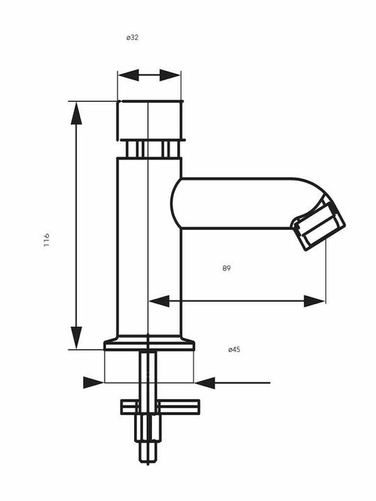 Ferro Presstige II Mixing Time Flow Sink Faucet Silver