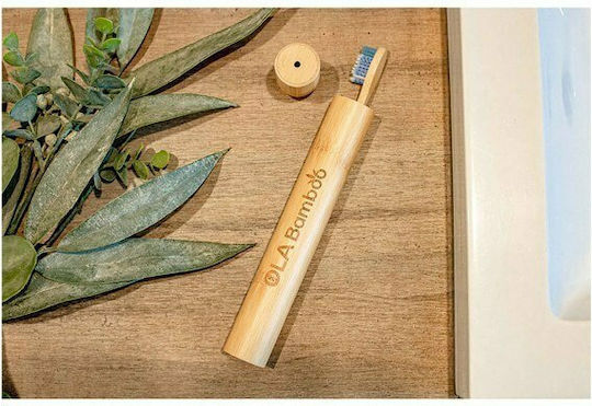 OLABamboo Toothbrush Travel Case Θήκη Ταξιδίου Οδοντόβουρτσας Μπαμπού Καφέ