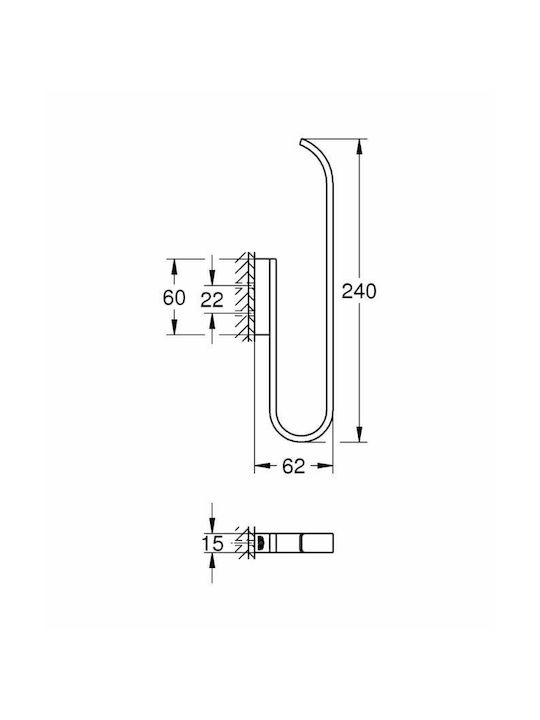 Grohe Selection Wandmontiert Papierhalter Glas Gray