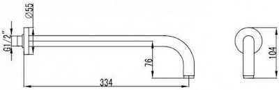 Karag AC00903 AC00903-S Braț de schimb pentru capul de duș Inox