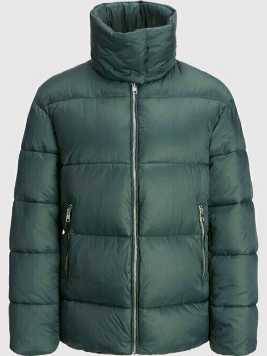 Jxellie Women's Short Puffer Jacket for Winter Green