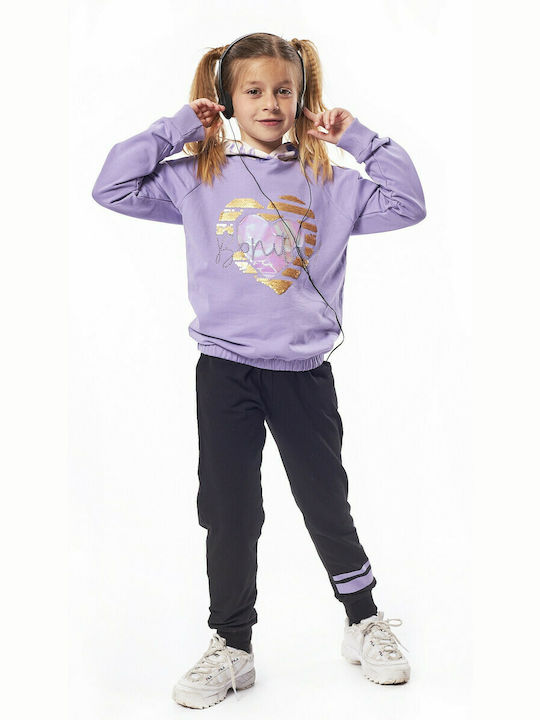 Εβίτα Kids Sweatpants Set Lilac 2pcs