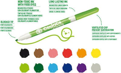 Carioca Fabric Liner Markers Set Wash-resistant for Fabric 10pcs