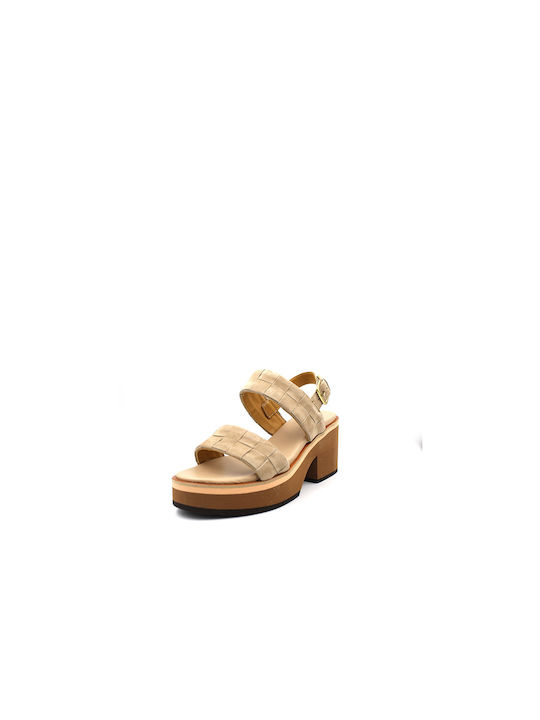 Alpe Leder Damen Sandalen Taupe