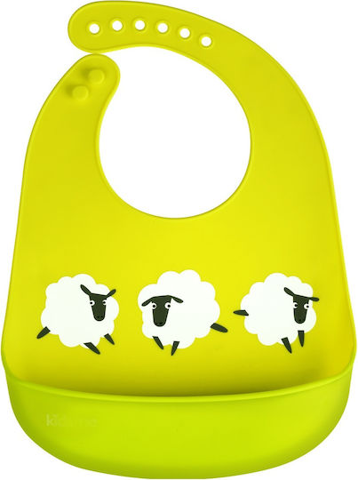 Kidsme Easy Clean Wasserdicht Lätzchen Kunststoff mit Taste & Tasche Grün für 6 m+