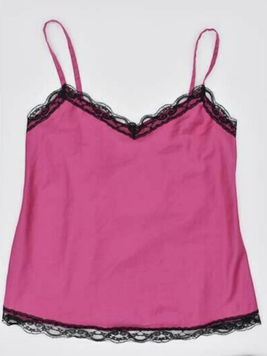 LINGERIE LACE STN FOUX FUCHSIA