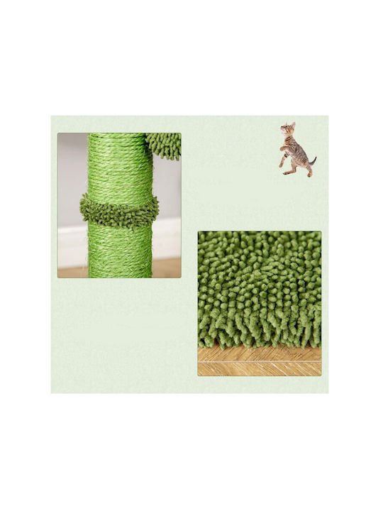 Pawhut Scratching Post Cat Trees Green 40x40x96cm