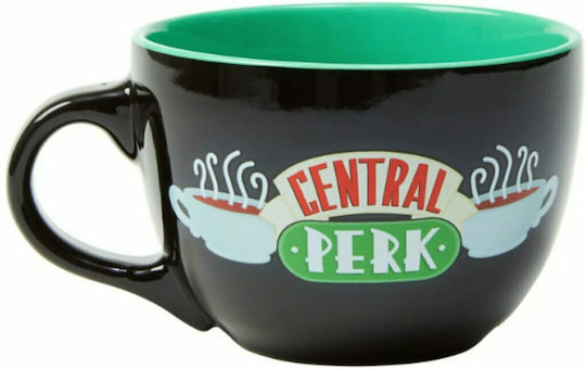 Pyramid Friends TV Servierschüssel Rund Keramik Black mit Durchmesser 13cm