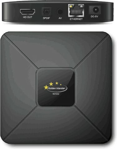 Golden Media TV Box Interstar Beta X WL 4K UHD with WiFi USB 2.0 2GB RAM and 1GB Storage Space with Operating System Linux / Android