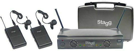 Stagg SUW-50-LL-EG Set Drahtlos Kondensator (Kleine Membran) Mikrofon Πέτου, Clip On für Gesang
