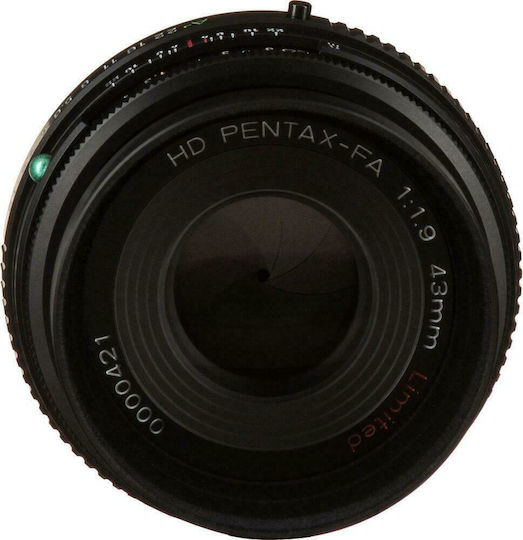 Pentax Full Frame Φωτογραφικός Φακός HD Pentax-FA 43mm f/1.9 Limited Pancake για Pentax K Mount Μαύρος