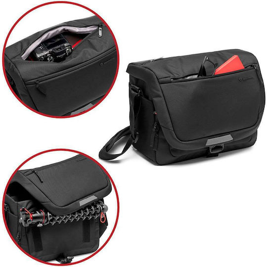 Manfrotto Τσάντα Ώμου Φωτογραφικής Μηχανής Advanced Messenger M III Μέγεθος Medium σε Μαύρο Χρώμα
