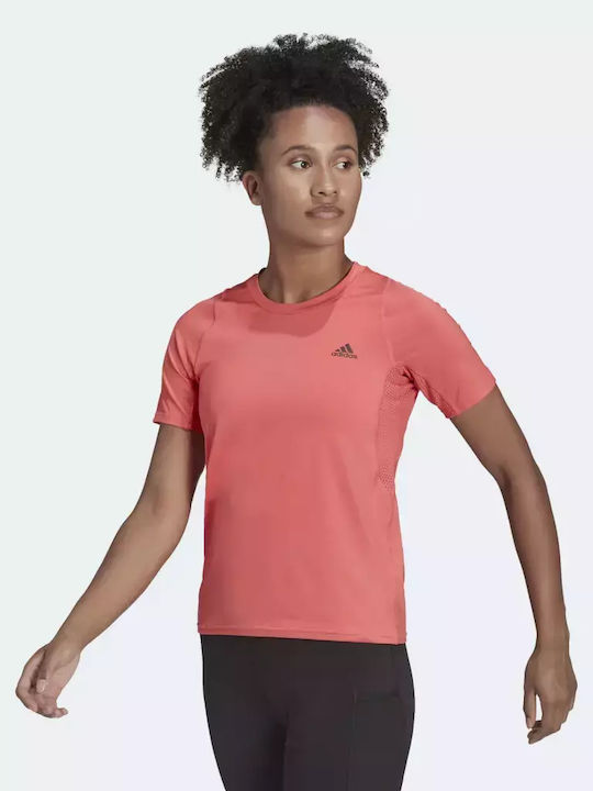 Adidas Run Fast Running Tee Women's Athletic T-shirt Orange