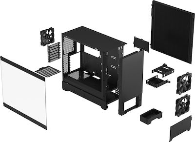 Fractal Design Pop Silent Mini-Turm Computergehäuse Black TG Clear Tint