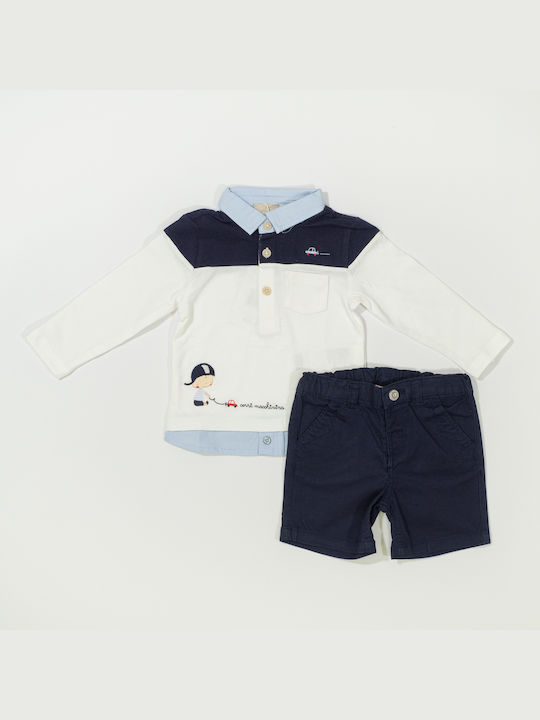 Long-sleeved blouse white -blue Chicco 33575-033 Boy