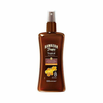 Hawaiian Tropic Protective Dry Oil Αδιάβροχη Αντηλιακή Λοσιόν για το Σώμα SPF8 σε Spray 200ml