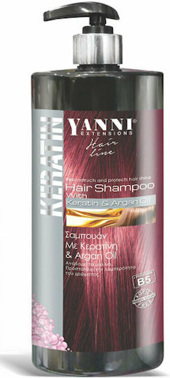 Yanni Extensions Keratina și Ulei de Argan Șampon Împotriva Căderii Părului pentru Toate Tipurile de Păr 1000ml