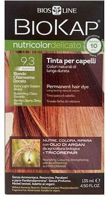 Biosline Biokap Nutricolor Delicato Set Hair Dye no Ammonia 9.3 Rapid Extra Light Golden Blond 135ml