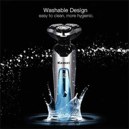 Kemei KM-5390 Περιστρεφόμενη Ξυριστική Μηχανή Προσώπου Επαναφορτιζόμενη
