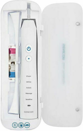 Sencor SOC 3312 White Periuță de dinți electrică cu Temporizator și Husă de Călătorie Albă