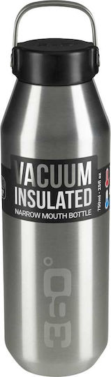 360 Degrees Insulated Sip Bottle Thermos Stainless Steel BPA Free 750ml Silver With Loop