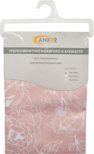 Ankor Покривка за маса Устойчив на петна Розов 140x180бр