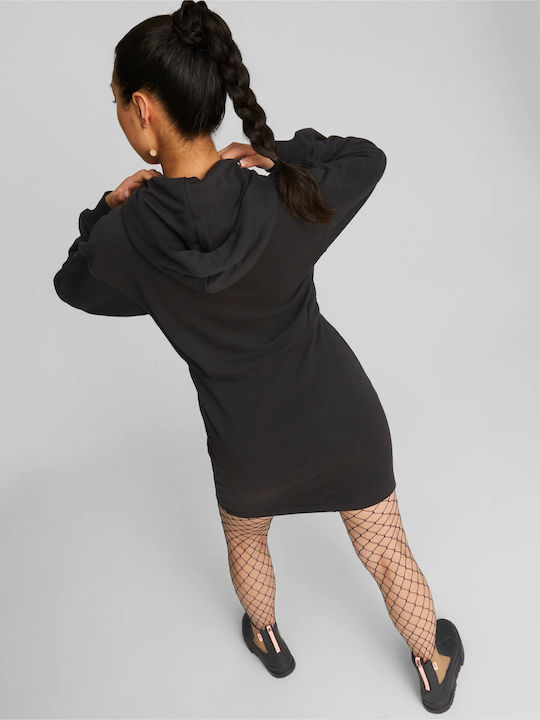 Puma Mini Φόρεμα με Κουκούλα Μαύρο