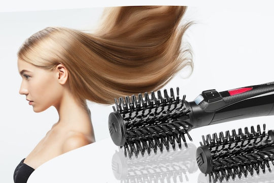 Babyliss Pro Ceramic Electric Brush with Air & Rotating Head for Straightening and Curls 800W