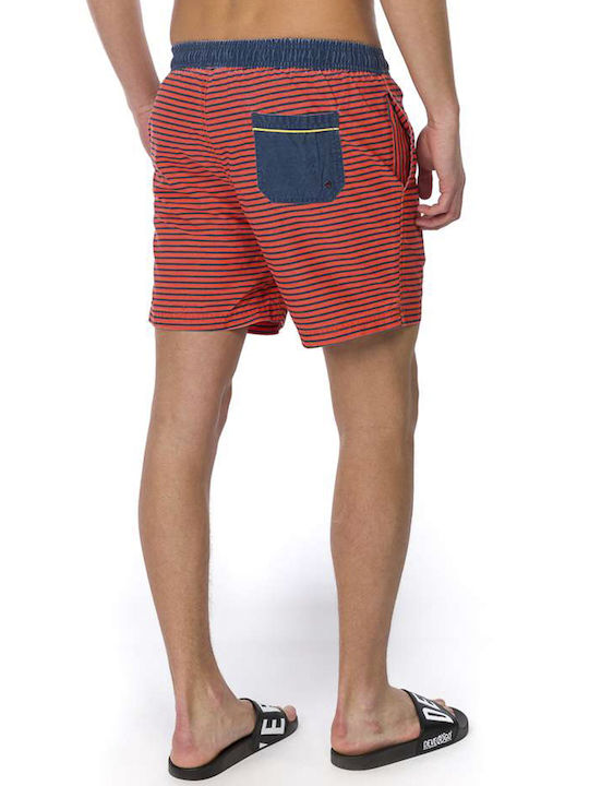 Devergo Herren Badebekleidung Shorts Orange Gestreift