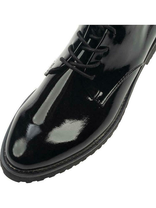 Γυναικεία Oxfords από Λουστρίνι σε Μαύρο Χρώμα