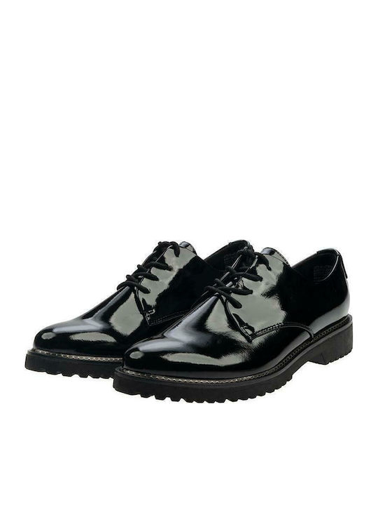 Γυναικεία Oxfords από Λουστρίνι σε Μαύρο Χρώμα