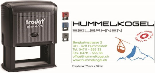 Trodat Printy 4926 Rechteckiger Tintenstempel Selbsteinfärbung "Text" und Schwarz Farbe