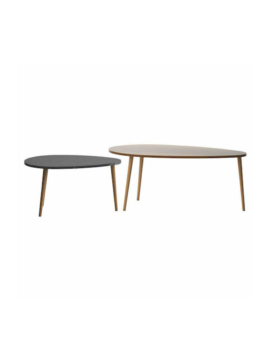 Oval Central Coffee Table Monty Wooden Beige W116xL46xH46cm