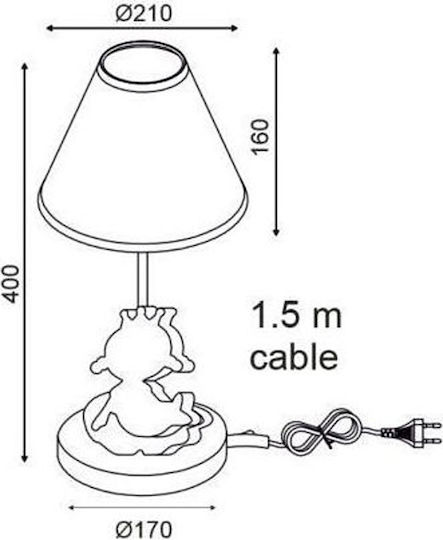 Aca Kinder Nachttischlampe Prinzessin Rosa 21x21x40εκ.