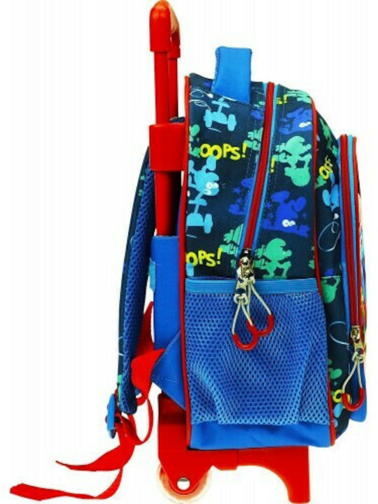 Gim Smurfs With Me Ghiozdan Școlar Troler Grădinița Cu Husă Pentru Sticlă De Apă Multicolor 12 Litri 25 X 30 X 15 Cm