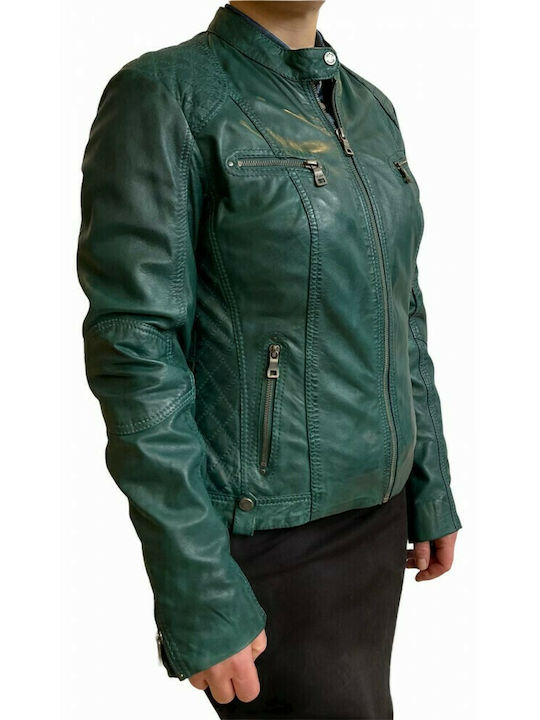 KH-MELODY WOMEN'S LEATHER JACKET GREEN