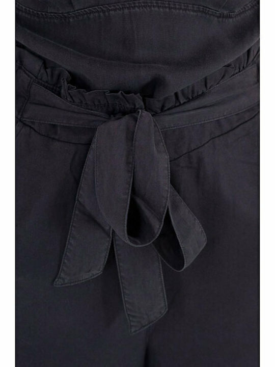 Women's High Waist Pantaloons in Paperbag Fit Black